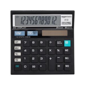 12-Digit Display Basic Calculator(Black)