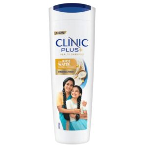 Clinic Plus Strong & Thick Shampoo with Rice Water, Protein + Vitamin E for Hair Strengthening, Breakage Reduction and Thicker Hair,355 ml.