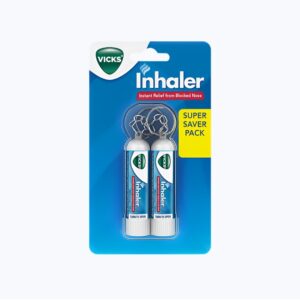 Vicks Inhaler, Portable Nasal Inhaler, Non-Medicated, Soothing Vapors to Breathe Easy, Menthol Scent, 2 Inhalers