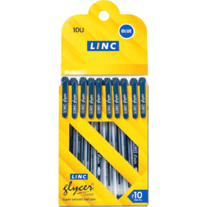 Linc 0.6 mm Glycer Smooth Ball Pen Card Pack | Blue Ink | Set of 10
