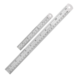 Stainless Steel Ruler Pack of 2 Measuring Set of 12-Inch/30cm & 6-Inch/15cm