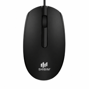 SHIBIM MS116 Wired Mouse, 1000 DPI, Scrolling Wheel, 2 Buttons, 1 x USB, Optical LED Tracking, Plug and Play, Scrolling Wheel, Black